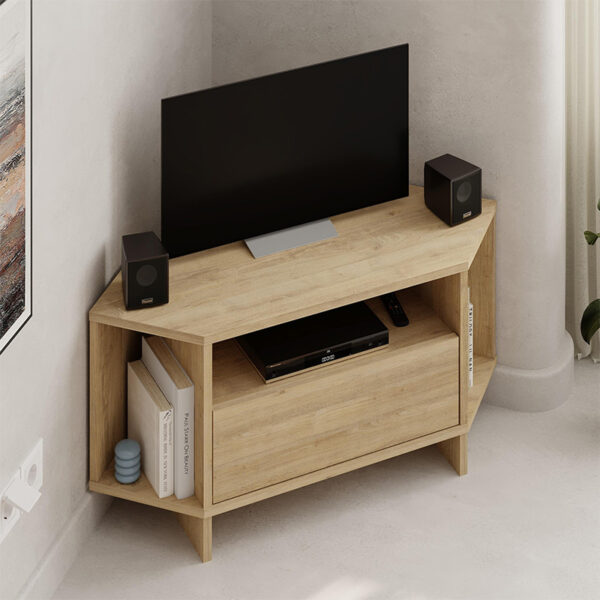 Έπιπλο τηλεόρασης γωνιακό Viva Megapap χρώμα sapphire oak 95,7×35,4×45εκ.