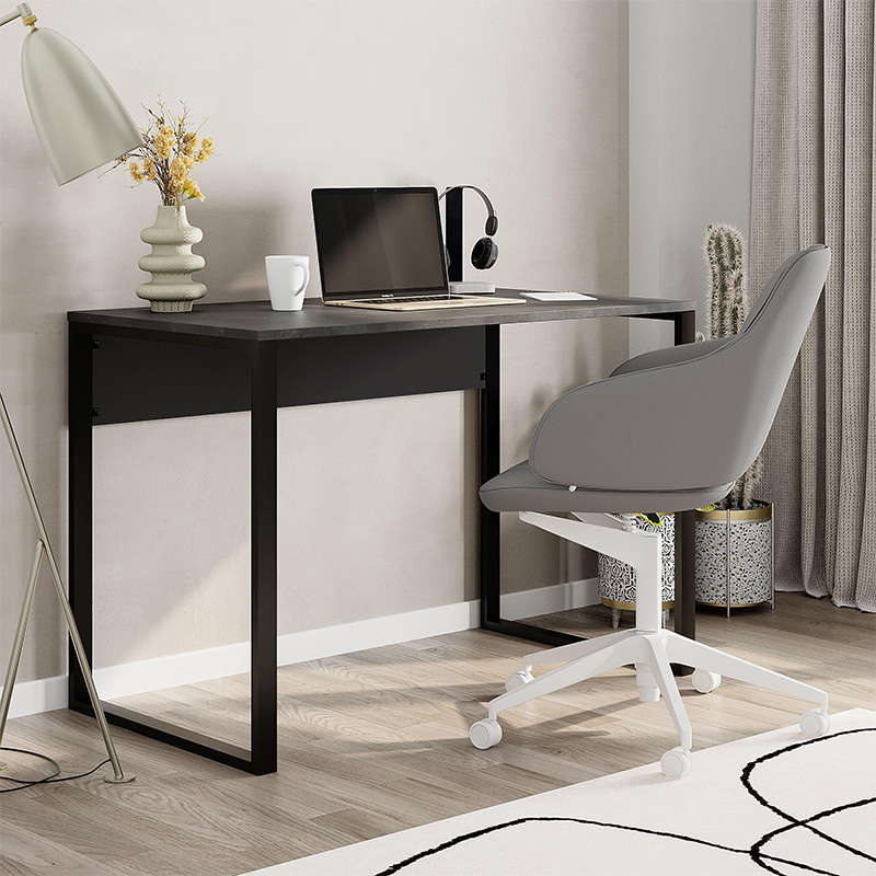 Γραφείο εργασίας Inna Megapap χρώμα γκρι ρετρό – silky black 100x60x75εκ.