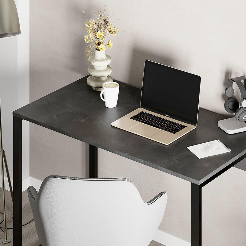 Γραφείο εργασίας Inna Megapap χρώμα γκρι ρετρό - silky black 100x60x75εκ. - Image 2