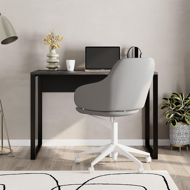 Γραφείο εργασίας Inna Megapap χρώμα γκρι ρετρό - silky black 100x60x75εκ. - Image 3