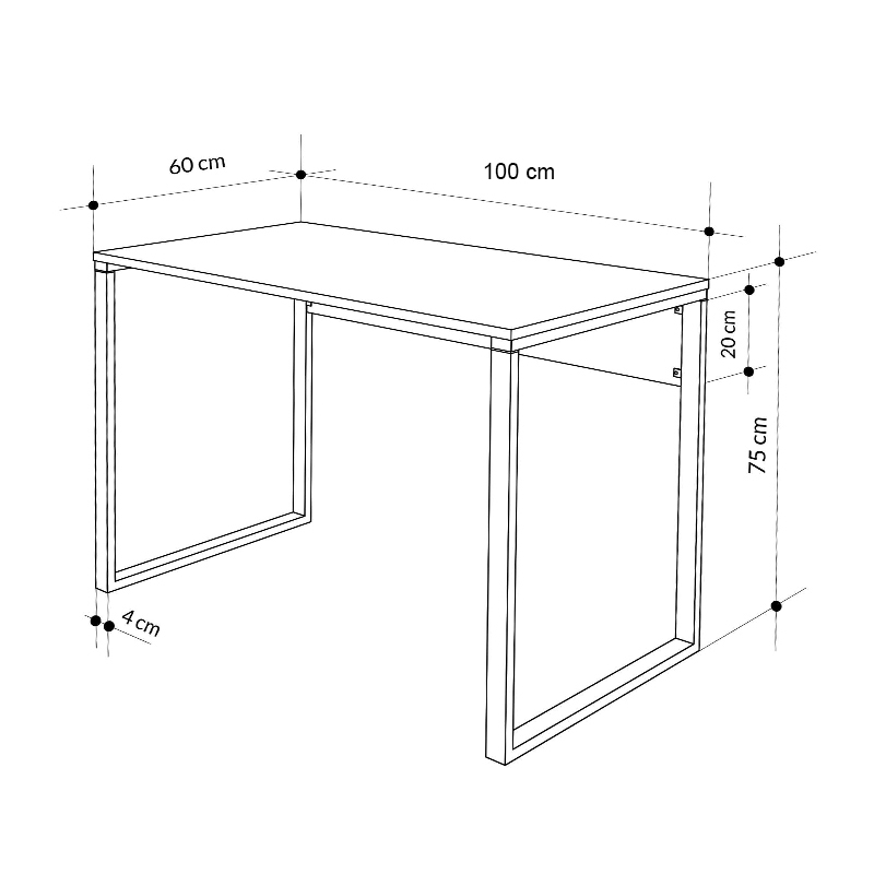 Γραφείο εργασίας Inna Megapap χρώμα γκρι ρετρό - silky black 100x60x75εκ. - Image 5