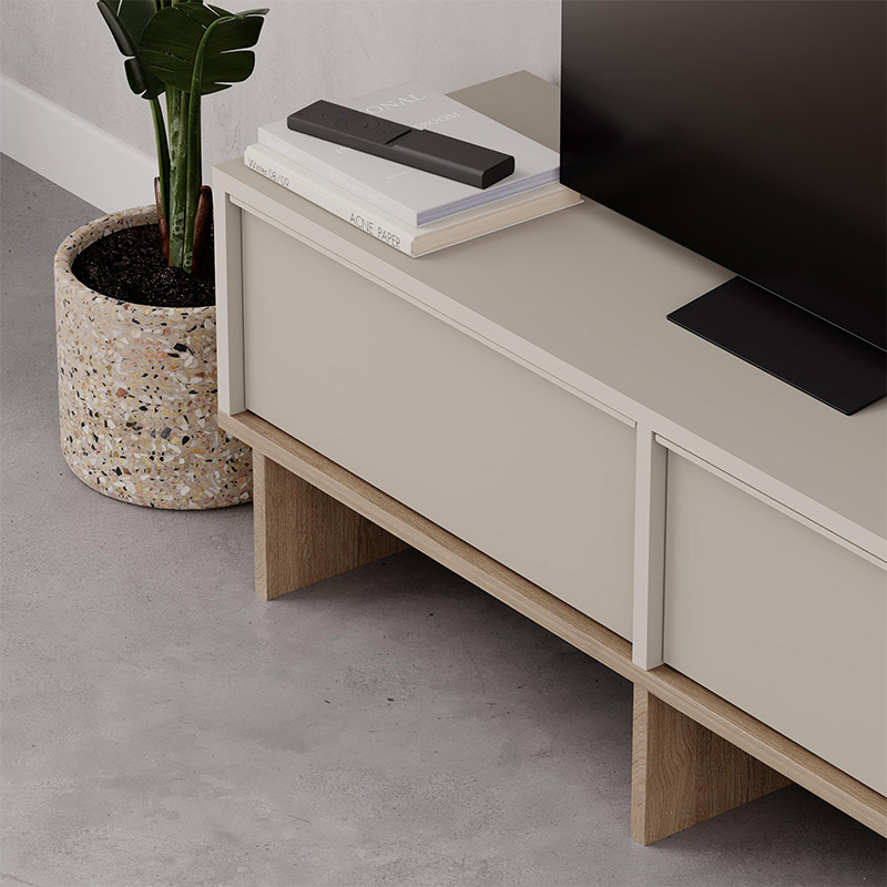 Έπιπλο τηλεόρασης Yuki Megapap χρώμα sandstone - sepet oak 118x35x40,6εκ. - Image 5