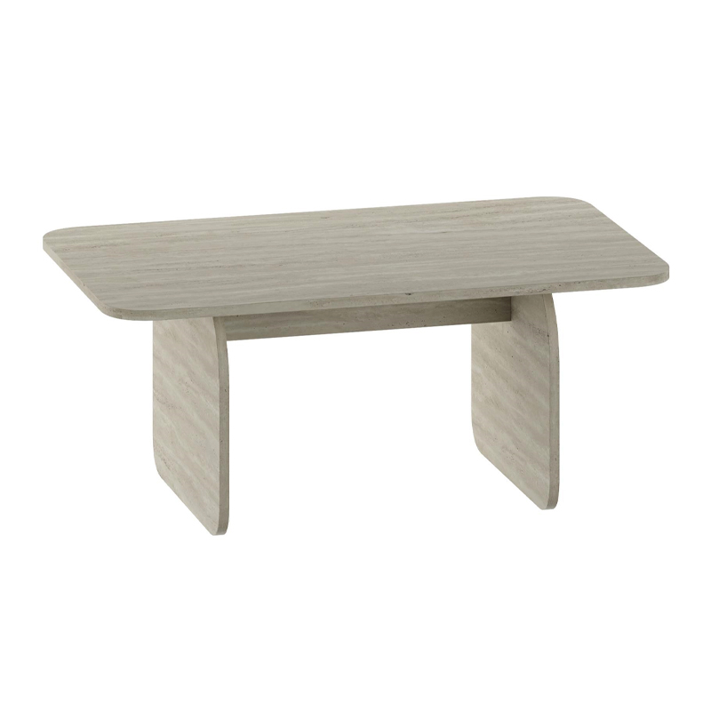 Τραπεζάκι σαλονιού Pietra Megapap χρώμα travertine 100x60x41,8εκ. - Image 4