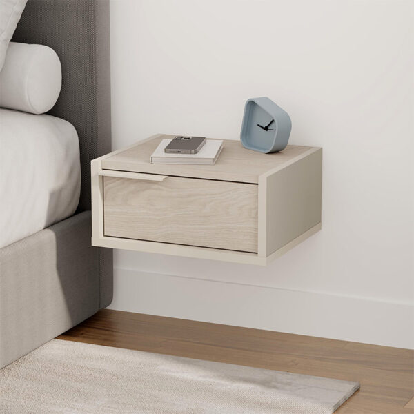 Κομοδίνο επιτοίχιο Eco Megapap χρώμα sandstone – light oak 40x33x18,5εκ.