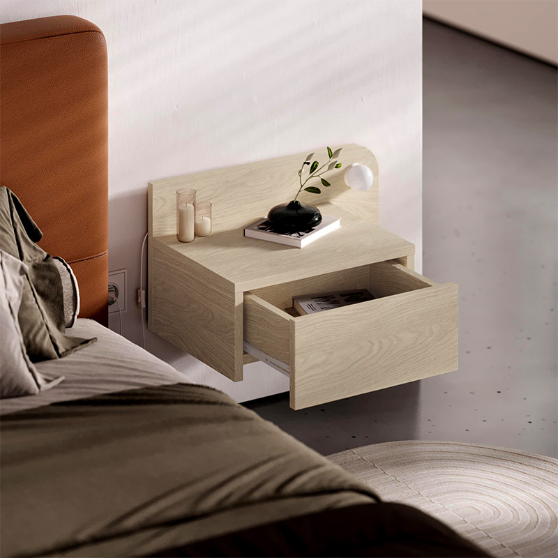 Κομοδίνο επιτοίχιο Dotta Megapap με LED χρώμα light oak 52x33,6x28εκ. - Image 4