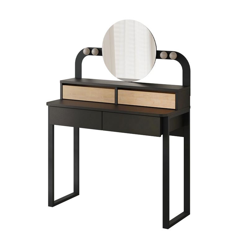 Τουαλέτα με καθρέπτη Lora Megapap με LED χρώμα μαύρο - sapphire oak 96x40x133,4εκ. - Image 6