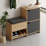 Παπουτσοθήκη Haven Megapap χρώμα sapphire oak – ανθρακί 101x35x80,4εκ.