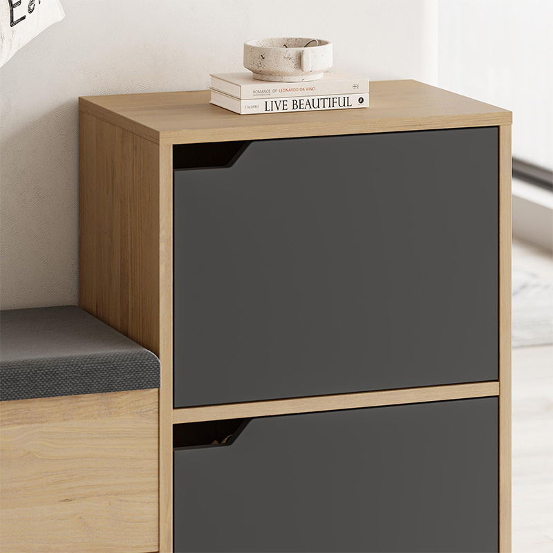 Παπουτσοθήκη Haven Megapap χρώμα sapphire oak - ανθρακί 101x35x80,4εκ. - Image 4