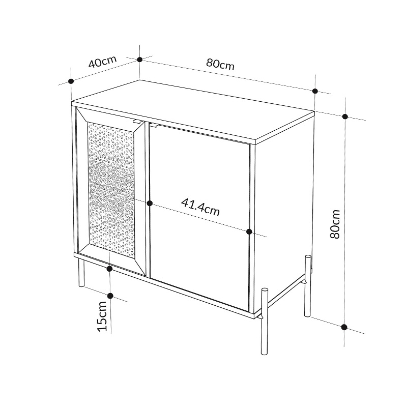 Μπουφές Naive Megapap χρώμα sapphire oak 80x40x80εκ. - Image 9