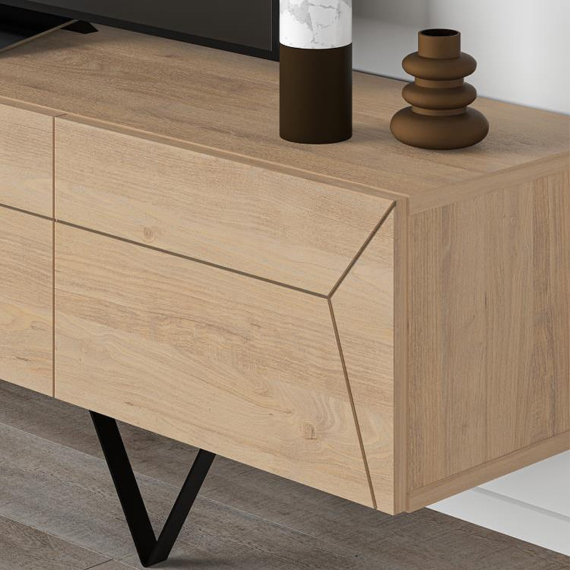 Έπιπλο τηλεόρασης Jacomen Megapap χρώμα sapphire oak 160x35x43εκ. - Image 4