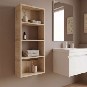 Ραφιέρα τοίχου Rafina Megapap χρώμα sapphire oak 40x15x90εκ.
