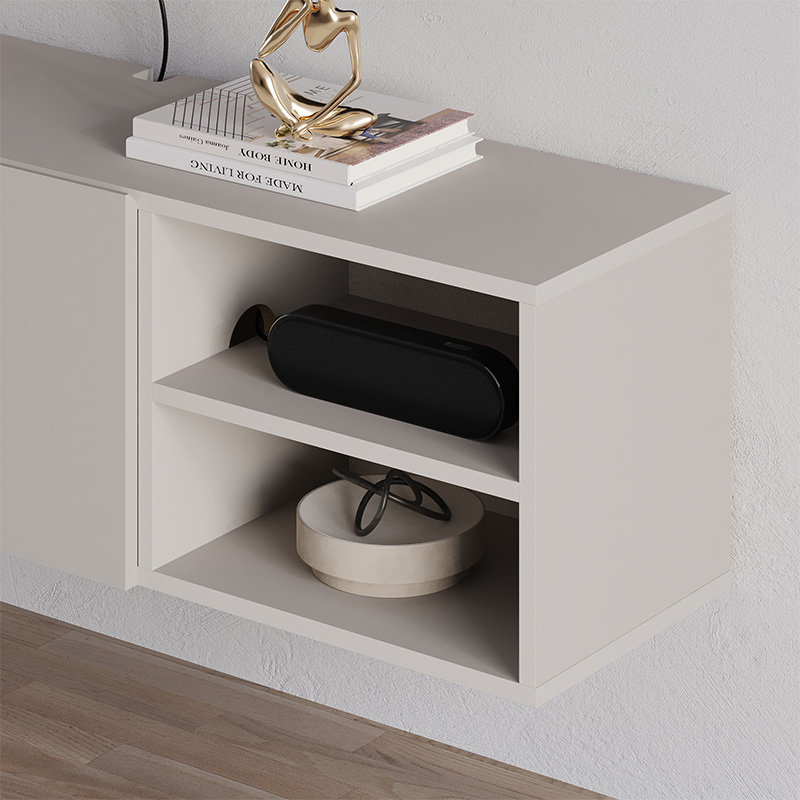 Έπιπλο τηλεόρασης επιτοίχιο Conrad Megapap χρώμα sandstone 140x35x38εκ. - Image 2