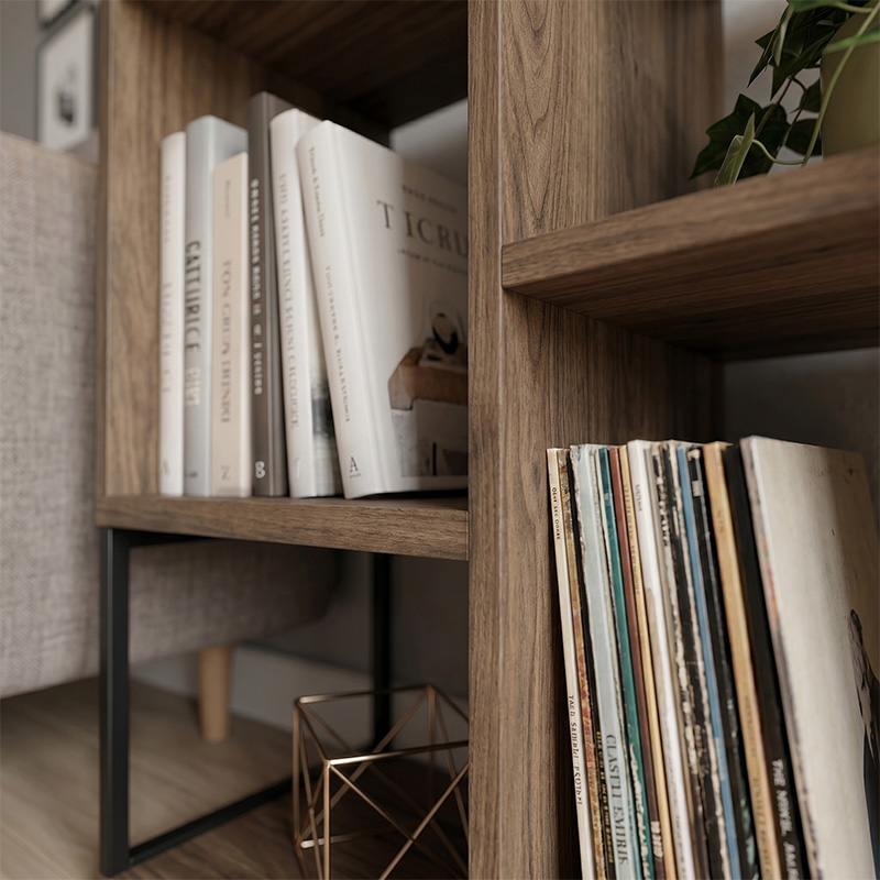 Βιβλιοθήκη Bolton Megapap χρώμα ανοιχτό καρυδί 62x22x62εκ. - Image 2