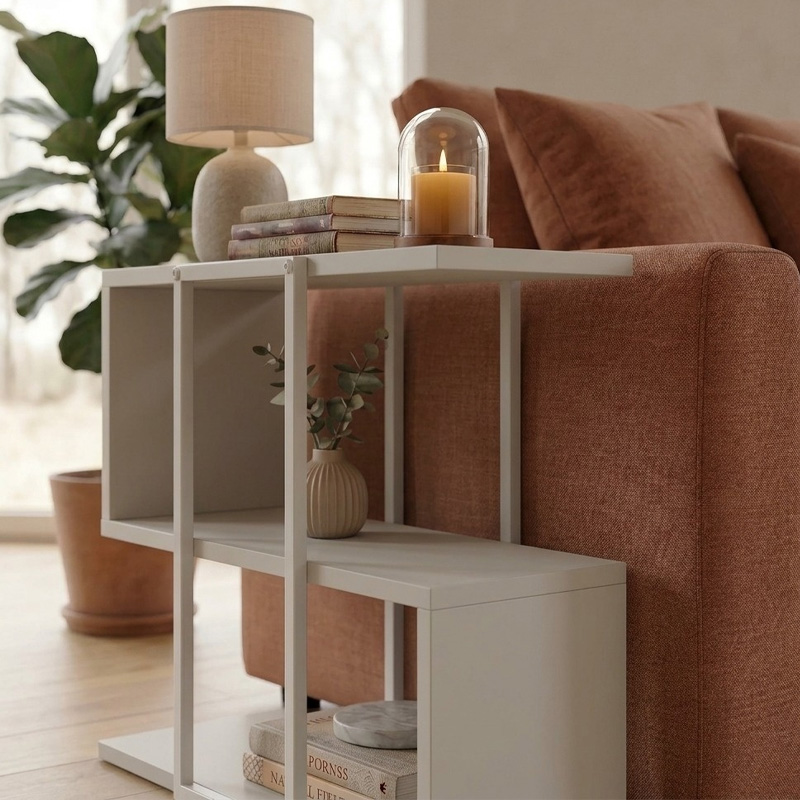 Τραπεζάκι βοηθητικό Homia Megapap χρώμα sandstone 56x25x56,5εκ. - Image 3