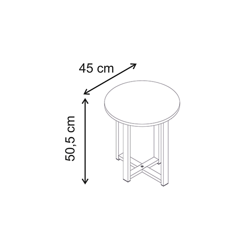 Τραπεζάκι βοηθητικό Mesa Megapap χρώμα sapphire oak Ø45x50εκ. - Image 5