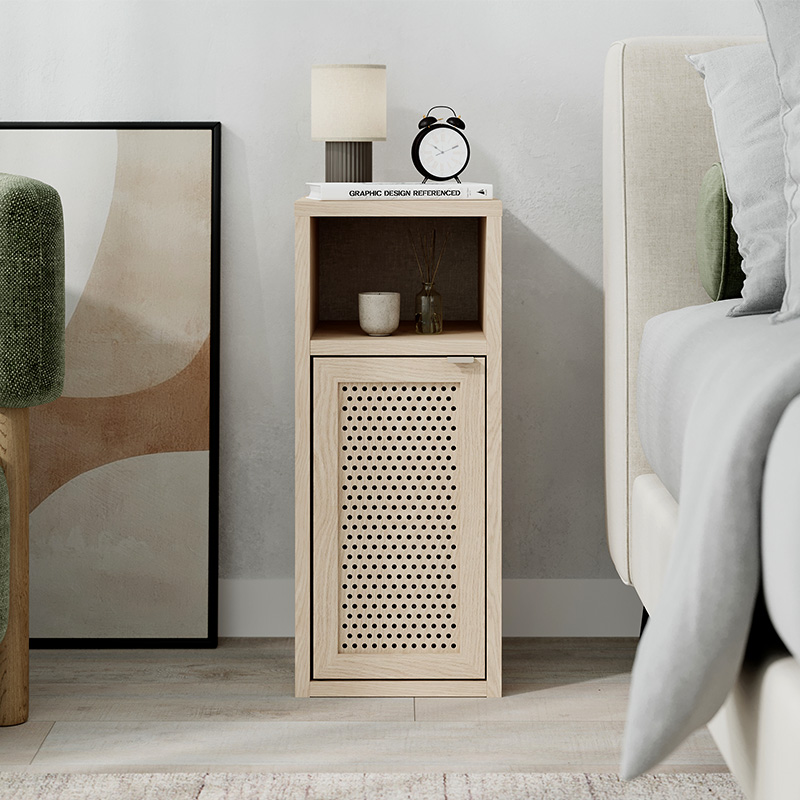 Κομοδίνο Inca Megapap χρώμα light oak 25,2x32x60εκ. - Image 3