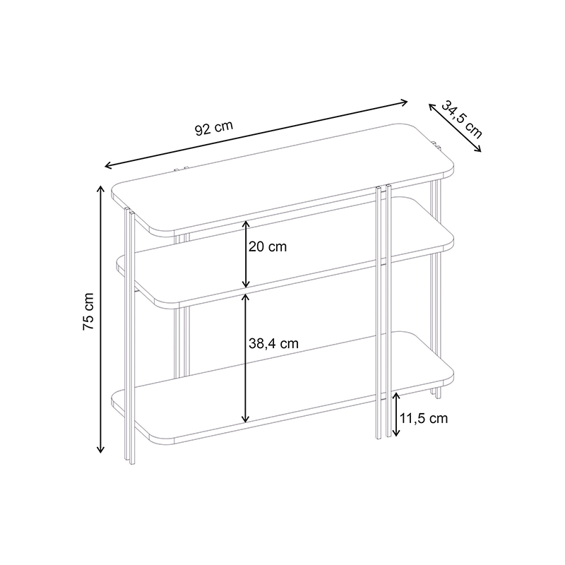 Κονσόλα Notus Megapap χρώμα καρυδί Ud 92x34,5x75εκ. - Image 5