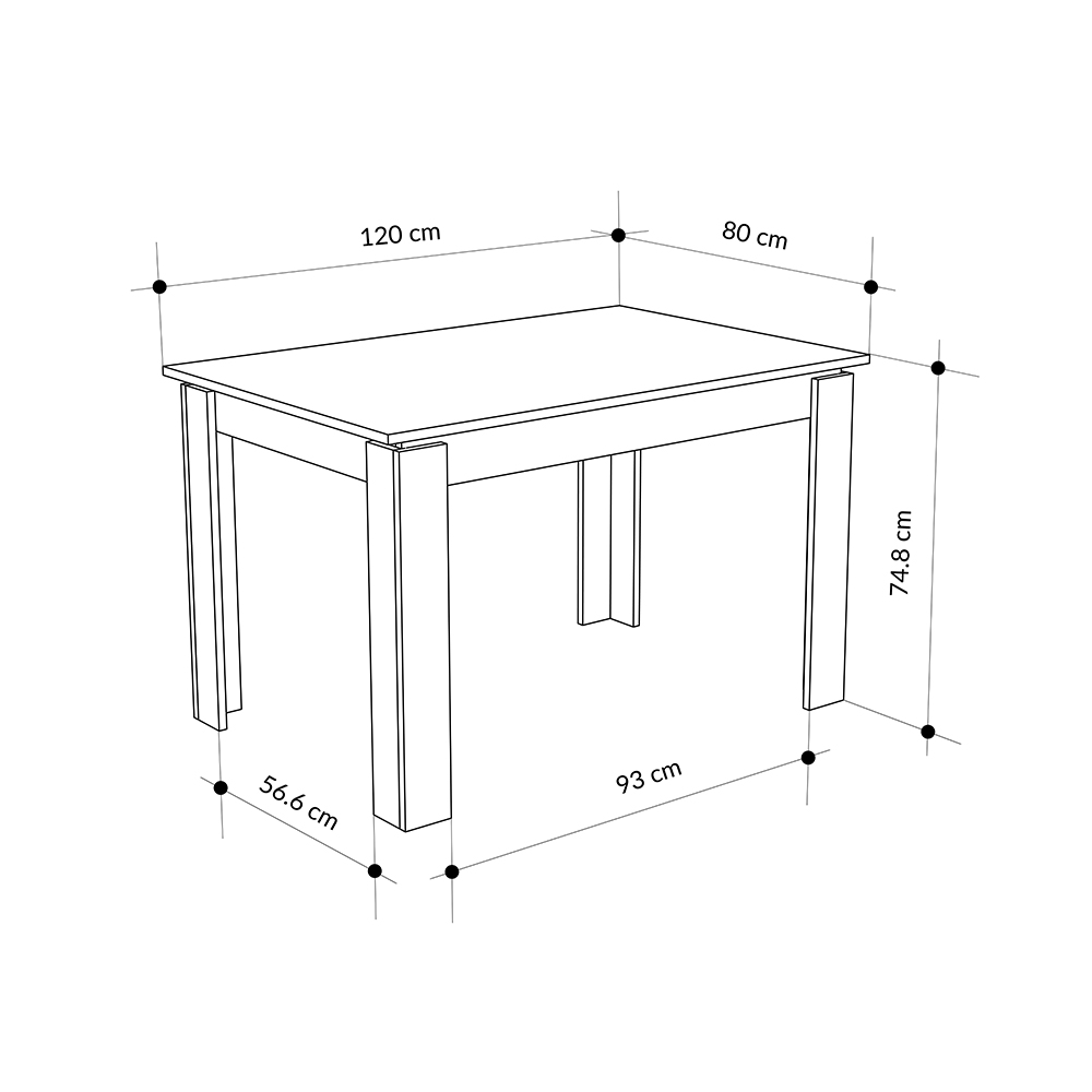 Τραπέζι Tolmen Megapap επεκτεινόμενο χρώμα sapphire oak 120/170x80x75εκ. - Image 7