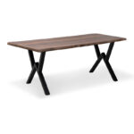 Τραπέζι Walter Megapap Mdf – μεταλλικό χρώμα καρυδί 160x80x75εκ.