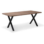 Τραπέζι Jeremy Megapap Mdf – μεταλλικό χρώμα καρυδί 160x80x75εκ.