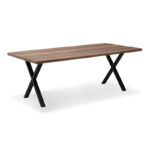 Τραπέζι Jeremy Megapap Mdf – μεταλλικό χρώμα καρυδί 200x100x75εκ.