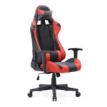 Καρέκλα γραφείου Gaming Alonso Megapap από τεχνόδερμα χρώμα κόκκινο – μαύρο 67x70x125/135 εκ.