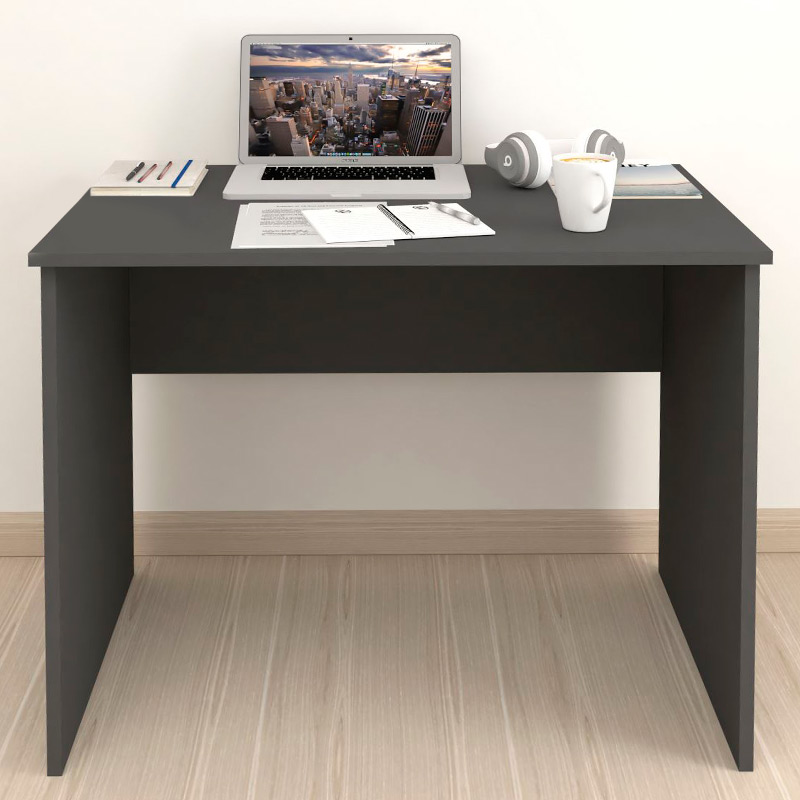 Γραφείο εργασίας Kalen Megapap χρώμα ανθρακί 90x60x74εκ. - Image 3