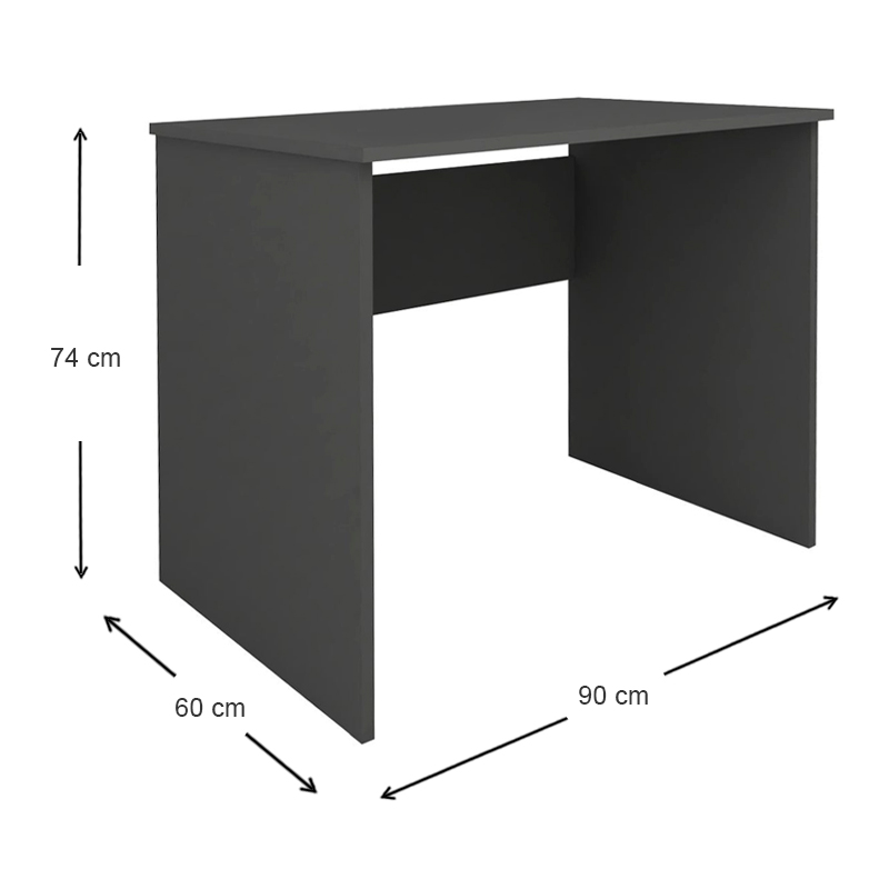Γραφείο εργασίας Kalen Megapap χρώμα ανθρακί 90x60x74εκ. - Image 4