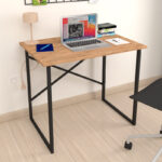 Γραφείο εργασίας Rilke Megapap χρώμα μαύρο – pine oak 90x60x75εκ.
