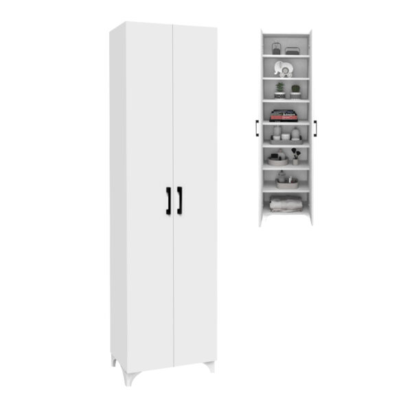 Ντουλάπα – Παπουτσοθήκη Lilly Megapap χρώμα λευκό 49x32x178εκ.