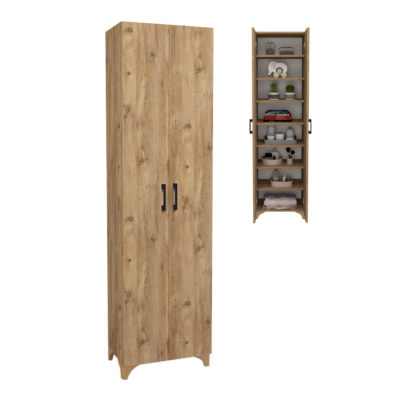 Ντουλάπα – Παπουτσοθήκη Lilly Megapap χρώμα pine oak 49x32x178εκ.