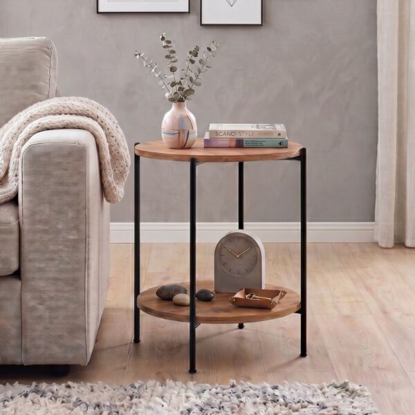 Τραπεζάκι βοηθητικό Argento Megapap χρώμα pine oak 43x43x60εκ.