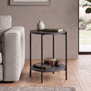 Τραπεζάκι βοηθητικό Argento Megapap χρώμα ανθρακί 43x43x60εκ.
