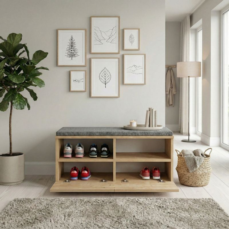 Παπουτσοθήκη Twain Megapap 8 ζευγών χρώμα sapphire oak 80x35x42εκ. - Image 2