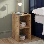 Κομοδίνο – Τραπεζάκι βοηθητικό Tagore Megapap χρώμα pine oak 30x30x60εκ.