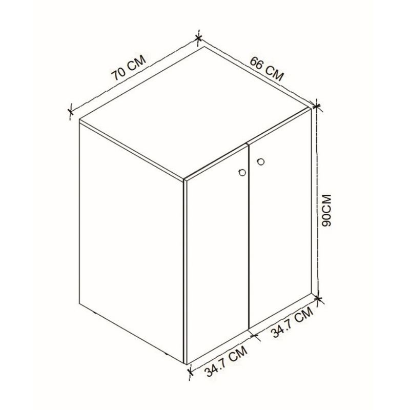 Έπιπλο πλυντηρίου Gray Megapap χρώμα sapphire oak 70x66x90εκ. - Image 5