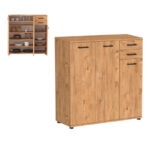 Παπουτσοθήκη – Ντουλάπι Polly Megapap χρώμα pine oak 108x35x108εκ.