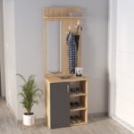 Έπιπλο εισόδου Norva Megapap χρώμα sapphire oak – ανθρακί 67,8×36,3×200,6εκ.