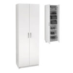 Παπουτσοθήκη Renso Megapap δίφυλλη χρώμα λευκό 59,8×37,8×178,5εκ.