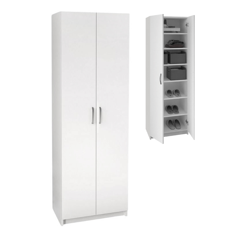 Παπουτσοθήκη Renso Megapap δίφυλλη χρώμα λευκό 59,8×37,8×178,5εκ.
