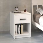 Κομοδίνο Scoty Megapap χρώμα λευκό 40,2×35,3×55εκ.