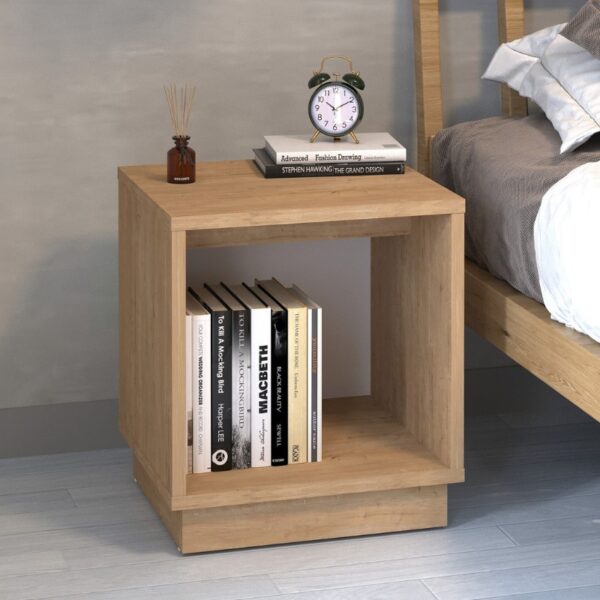Κομοδίνο Gino Megapap χρώμα sapphire oak 40×35,3×45εκ.