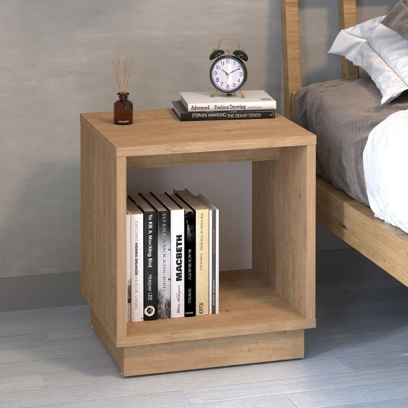 Κομοδίνο Gino Megapap χρώμα sapphire oak 40×35,3×45εκ.