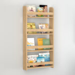 Επιτοίχια βιβλιοθήκη – ραφιέρα Montessori Megapap χρώμα sapphire oak 60x15x120εκ.