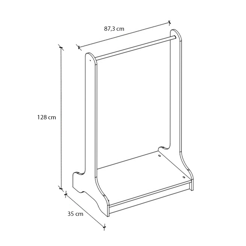 Έπιπλο εισόδου Belgum Megapap χρώμα λευκό 87,3x35x128εκ. - Image 4