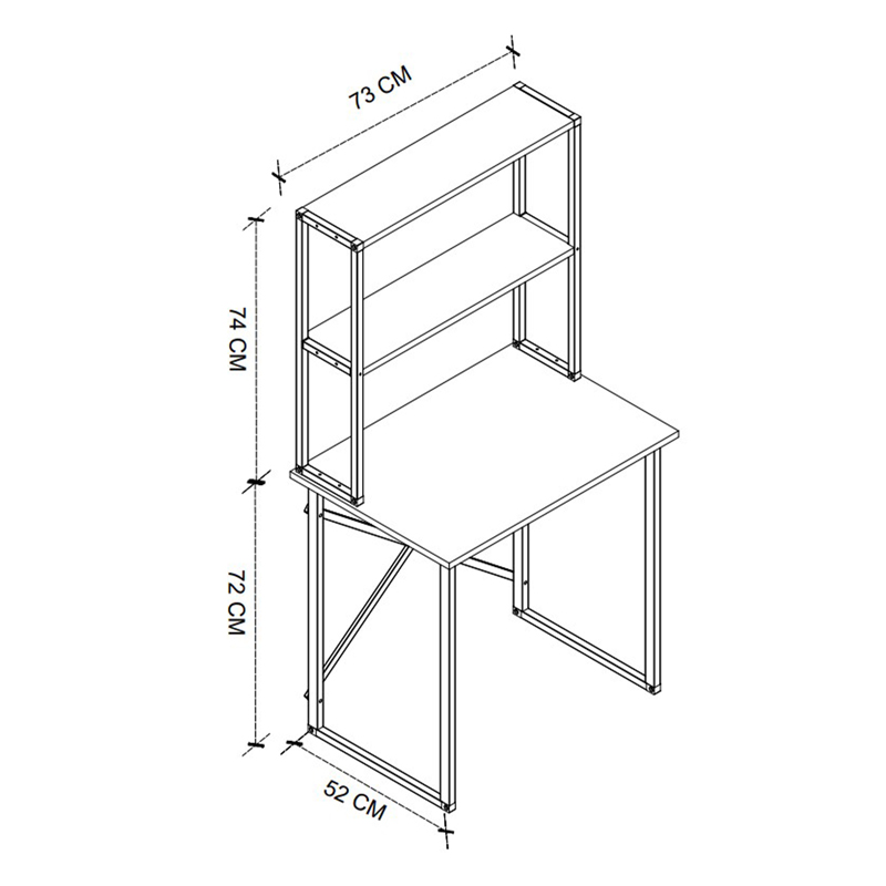 Γραφείο εργασίας Pope Megapap χρώμα pine oak 73x52x146εκ. - Image 4