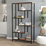 Βιβλιοθήκη Larissa Megapap χρώμα μαύρο – pine oak 90x30x159εκ.