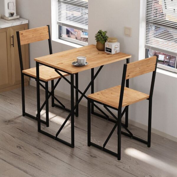 Τραπεζαρία Maysa Megapap Σετ 3 τμχ χρώμα pine oak 72,5×52,5×71,8εκ.
