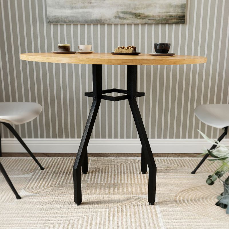 Τραπέζι Roma Megapap χρώμα pine oak Ø80x75εκ. - Image 3