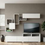Σύνθεση τηλεόρασης Stamatia Megapap χρώμα λευκό 210×36,8×46,8εκ.